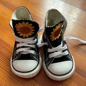 Toddler Sunflower High Top Converse Size 2